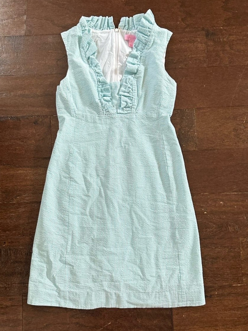 Lilly Pulitzer Adeline Ruffle Neck Shift Dress size 2-like new. - Picture 2 of 9